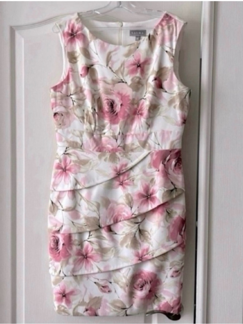 Laura Sleeveless Pink Floral Sheath Dress - Laura Ashley